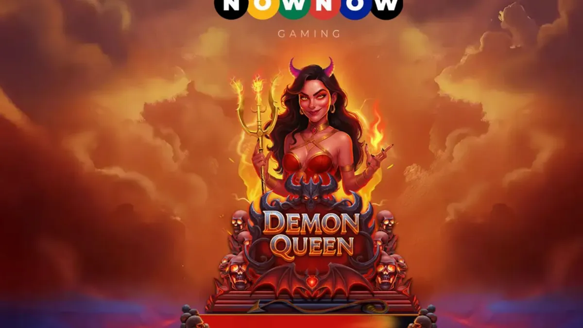 Demon Queen slot machine interface with hellish gothic visuals